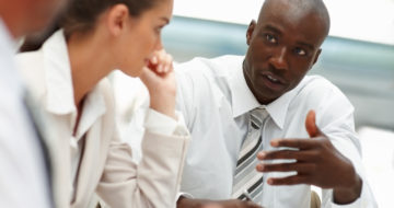 Business colleagues during a meeting in office